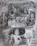 unknow artist Shiva and Parvati on Kailasa Kailasa-whine-peel on Ellora china oil painting artist